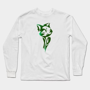 green cat t-shirt Long Sleeve T-Shirt